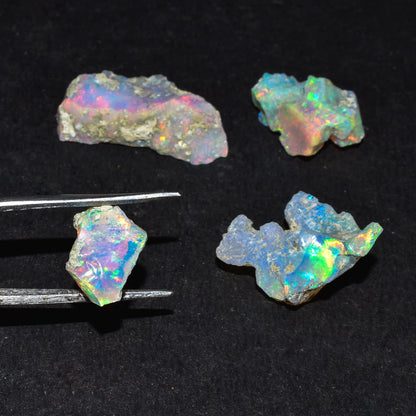 QNAVIC 25 Carat AA+ Natural Raw Ethiopian Fire Opal Rough Gemstone Crystals, Chakra Healing Energy Stones, October Birthstone, Jewelry Making Supplies, DIY Gifts Art Crafts, Wire Wrapping Stones