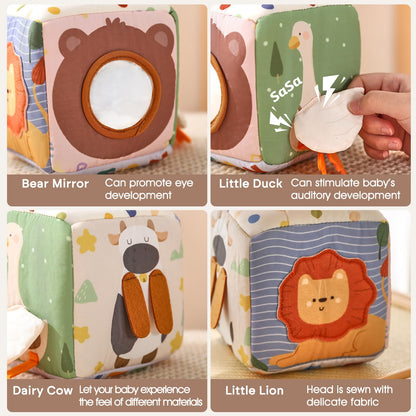 Youuys Baby Toys 6-12 Months Toys （ Montessori Toys Baby Tissue Box Sensory Toys & Jungle Soft Stuffed Animal Set with Rattle） - Toddlers Sensory Montessori Toy for 6 12 18 Months