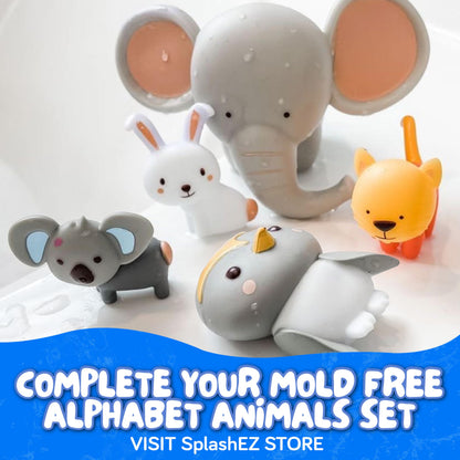 SplashEZ Animal Bath Toys | Mold Free Bath Toys for Kids & Toddlers with No Hole for Water | Lion & Friends Ideal Size for Little Hands | Safe, Durable for Baby Tub Pool Boys Girls Ages 0 & Up, 5-pack