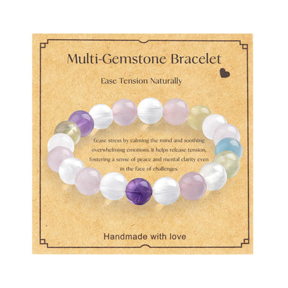 BaronCara Amethyst Healing Crystal Bracelet - Chakra Blessing & Protection Jewelry for Women - multi-crystal bracelet