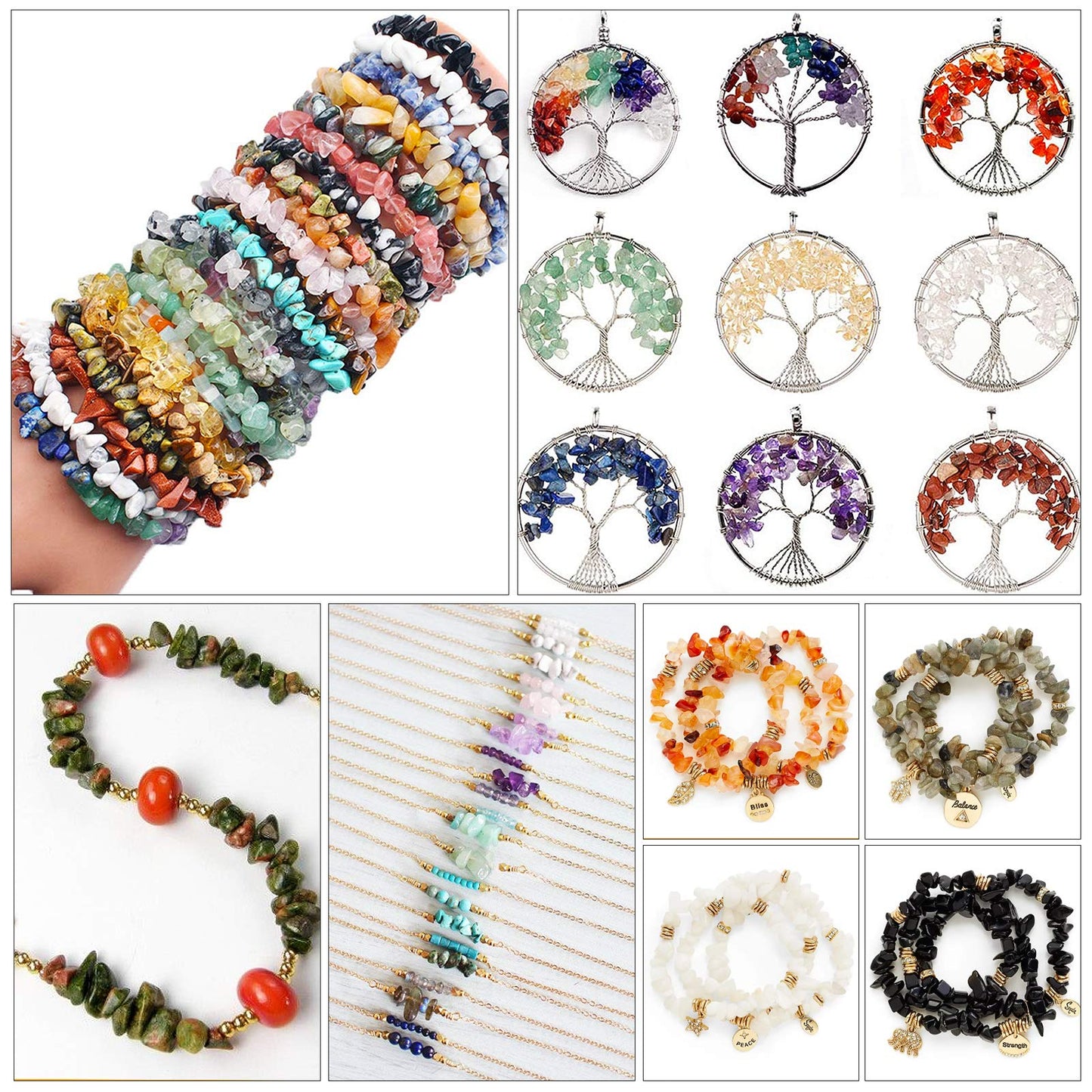 500 pcs Natural Chip Stone Beads, Garnet 5-8 mm Irregular Gemstones Healing Crystal Loose Rocks Bead Hole Drilled for Jewelry Making Bracelet