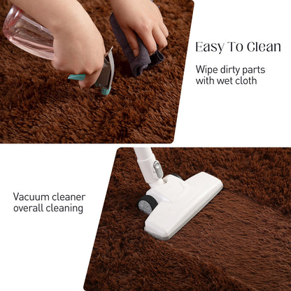 Puremy Luxury 3x5 Area Rug, Ultra Soft Rugs for Living Room, Plush Carpet Rugs for Bedroom, Non-Slip Indoor Rug for Nursery, Study Room, Playroom, Home Decor, Brown