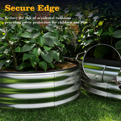 ZFHgarden Galvanized Metal Planter Round Raised Garden Bed Kit for Gardening Outdoor Galvanized Planter Outdoor 1PC Metal 6X3X1FT