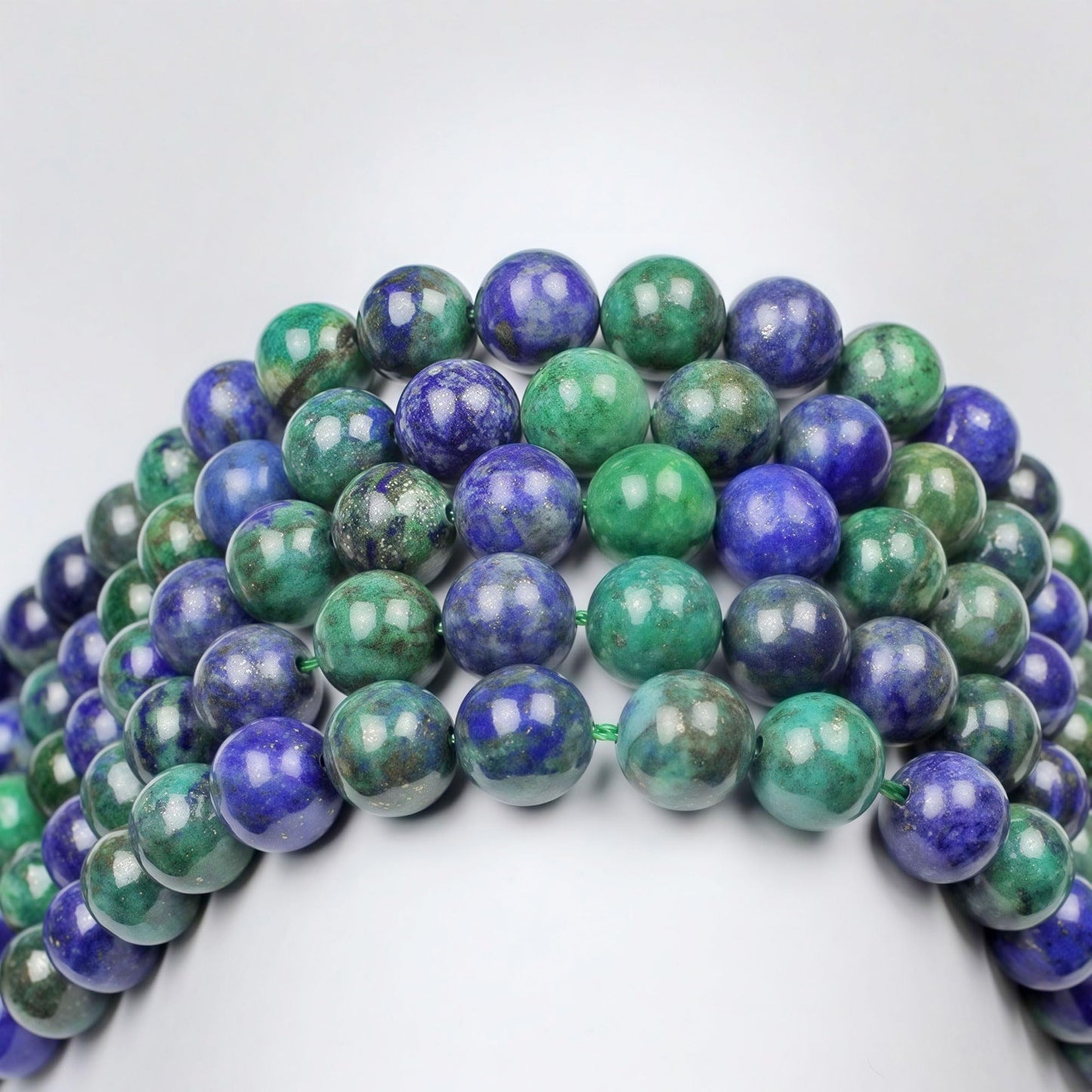 MJDCB 5A Natural Phoenix Lapis Lazuli Round Loose Beads for Jewelry Making DIY Bracelet Necklace 15'' (10mm)