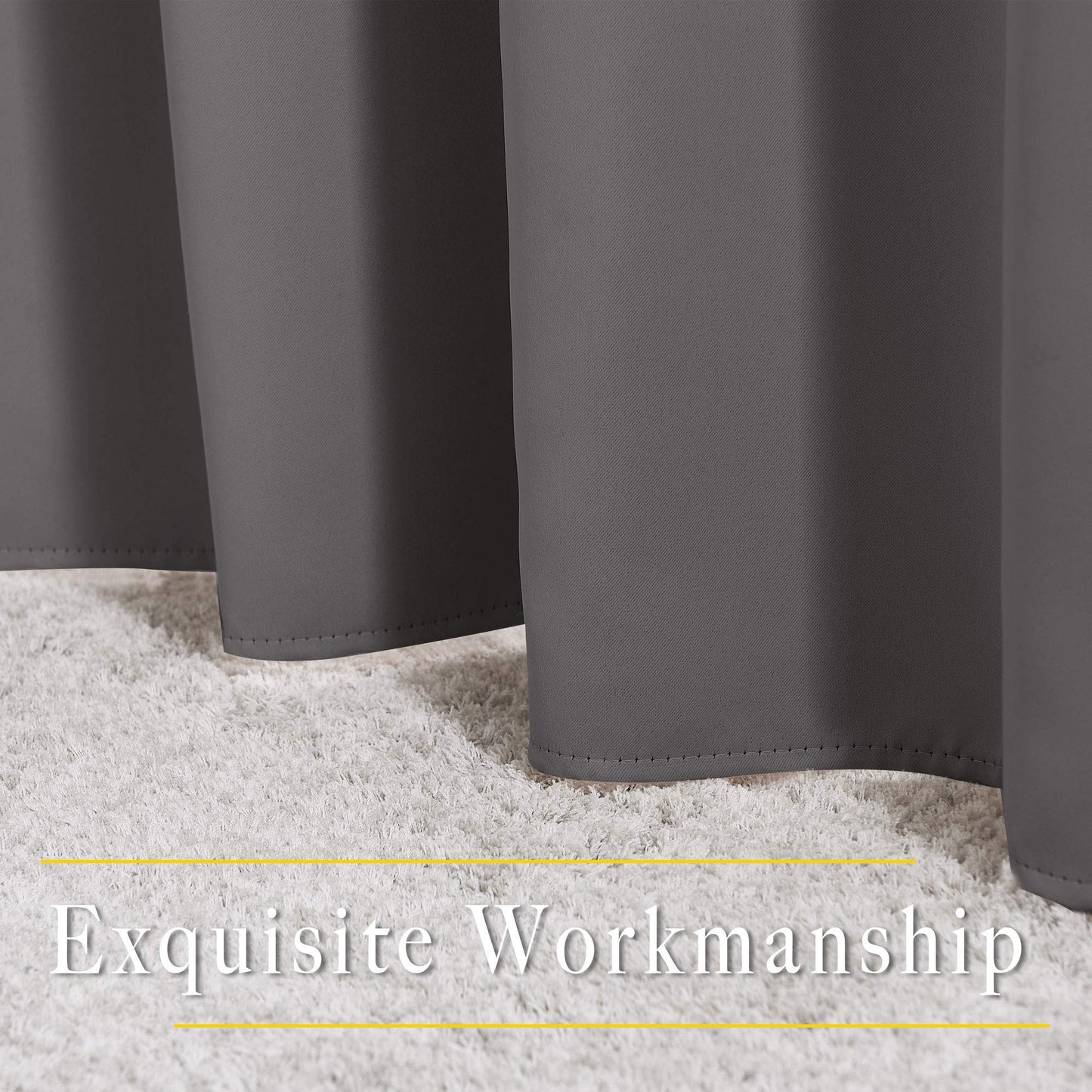 NICETOWN Gray Blackout Curtains for Bedroom 84 inches Long - Thermal Drapes Grommet Room Darkening Light Blocking Curtains Window Treatments for Living Room (2 Panels, W52 x L84, Grey)
