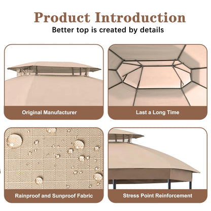 SCOCANOPY Light Beige Replacement Canopy Compatible with Big Lots Wilson & Fisher Jefferies Gazebo Model A101013211