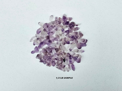 Half Pound Crushed Amethyst Crystal Bulk Chips Raw Stones for Crafting, Beading and Healing