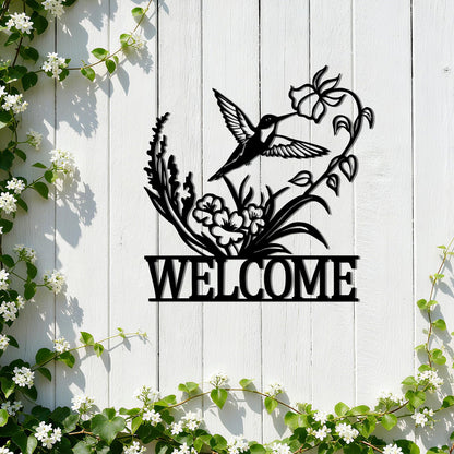 Slickss Elegant Bird Metal Wall Art Welcome Sign - Charming Kitchen Wall Decor & Outdoor Decor, good Gift for Garden, Housewarming, Christmas, Wedding
