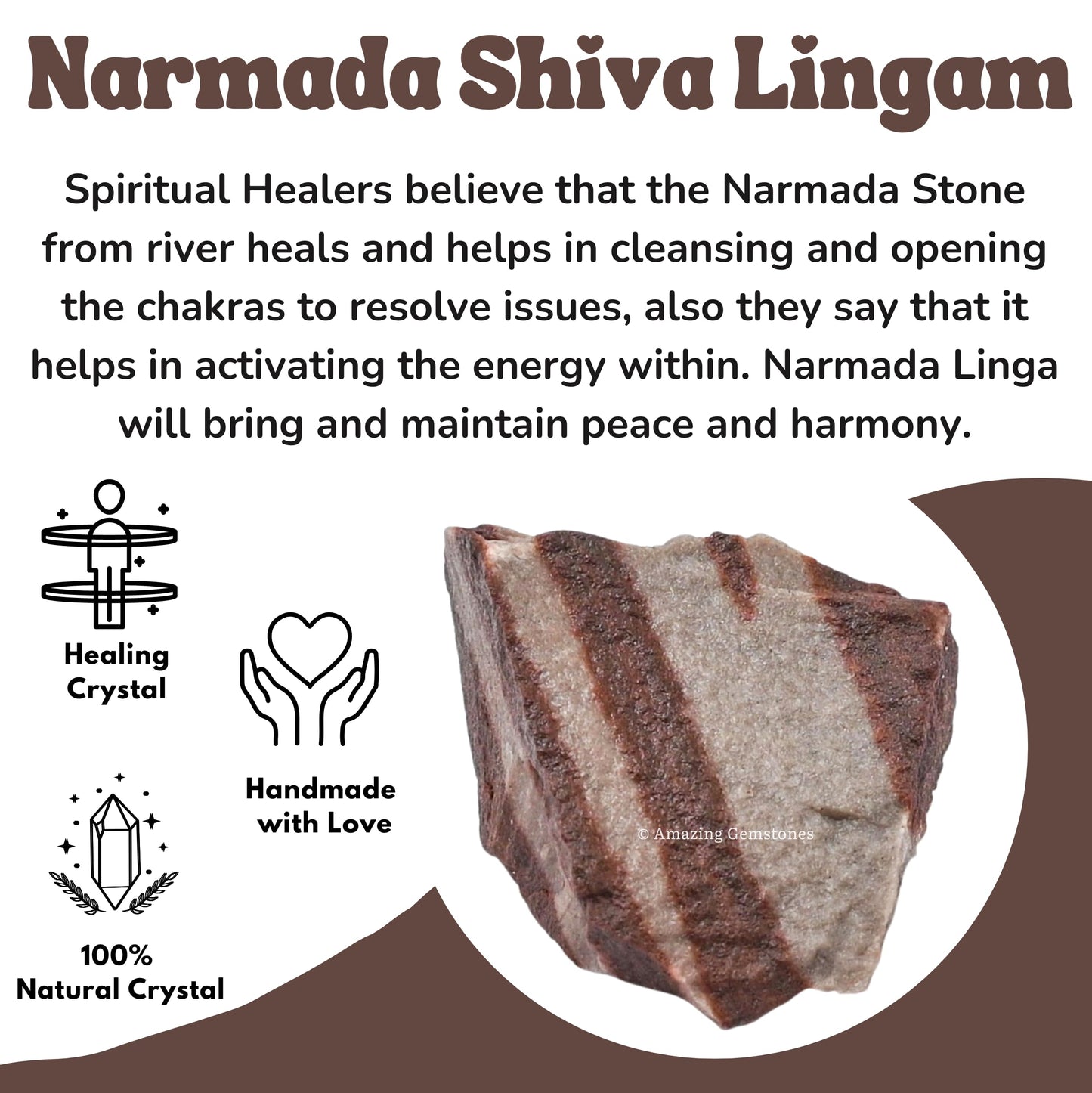 Amazing Gemstone Narmada River Stone Raw Crystals and Healing Stones, Natural Rocks for Tumbling and DIY Raw Stones and Crystals (1 Piece)