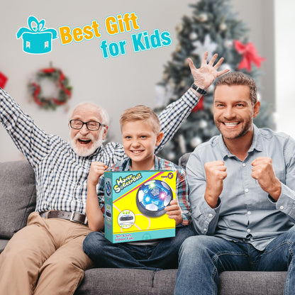 Freecat Rechargeable Hover Soccer Ball for Kids Indoor Games, Light-Up Soccer Toy with Soft Foam Bumper, Air-Powered Floating Ball Game, Birthday Gift for Boys and Girls Ages 4-12