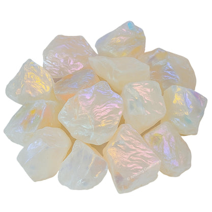 Amazing Gemstone Angel Aura Quartz Raw Crystals and Healing Stones, Natural Rocks for Meditation - DIY Raw Stones and Crystals, 2 Pieces