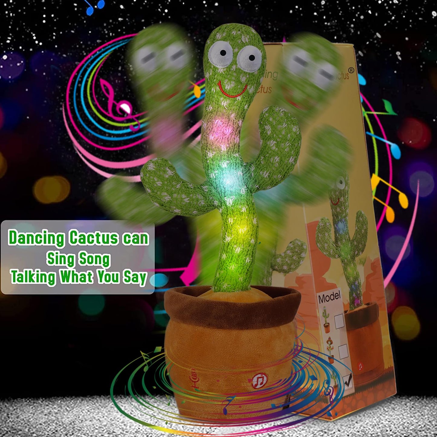 Emoin Talking Cactus Toy, Interactive Toys Dancing Cactus Toy Mimicking Repeating What You Say, Toddler Infant Baby Toys Gifts for 6 7 8 9 10 Month Old Baby Toys for 1 2 3 Year Old Boy Girl