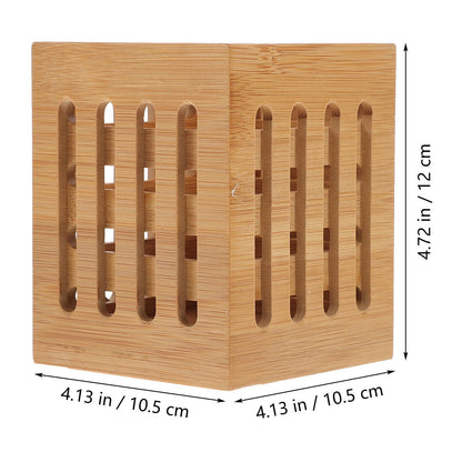 DOITOOL Bamboo Utensil Holder Wood Kitchen Utensil Holder for Napkin Spoon Chopstick Drying Rack Spatula Storage Organizer for Countertop Kitchen Decor