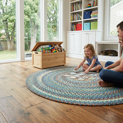 Capel American Heritage Legacy Blue 0' 36" Round Braided Rug