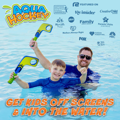 Aqua Hockey Sticks Pool Games - Pool Toys for Kids & Hockey Gifts for Boys - Water Toys Knee Sticks Set Beach Games - Pool Gifts for Boys & Girls - Swimming Toy for Kids Ages 4-8 & 8-12 Year Old