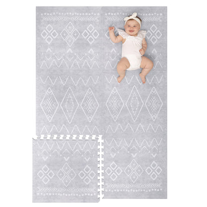 Lillefolk Baby Play Mat for Floor – 4x6ft Gray | Soft Non Toxic Premium EVA Foam Tiles for Tummy Time, Crawling & Playroom – Waterproof Interlocking Floor Mat for Babies & Toddlers (6 Tiles)