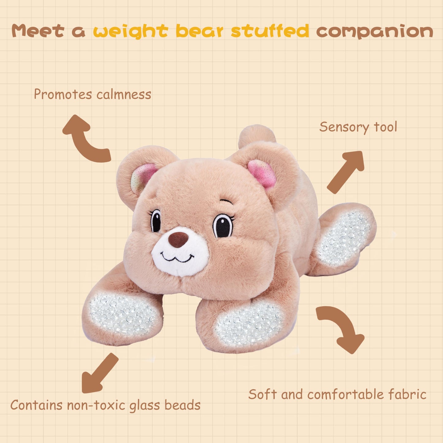 Riverwar 5 LB Weighted Stuffed Animal Teddy Bear for Kids,Adults,24.5" Plush Toy Soft Cuddly Gift for Birthday, Christmas, Boys, Girls, Teens