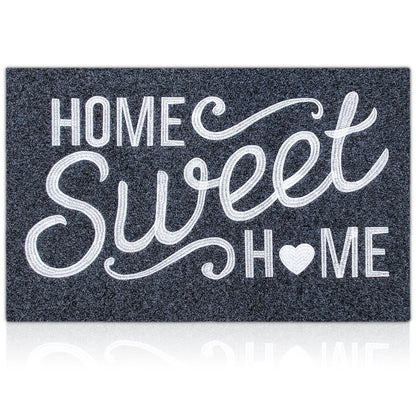 AAZZKANG Front Door Mat Non Slip Welcome Mats Outdoor Indoor Home Sweet Home Doormat with Rubber Backing Easy to Clean for Entrance High Traffic Areas Grey