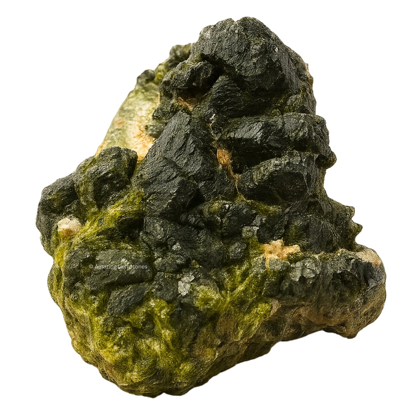 Amazing Gemstone Epidote Crystals and Healing Stones Mineral Specimen - Premium Semi Precious Gem Stones for Spiritual Growth - Geode Cluster for Meditation,Chakra Balance,and Energy Enhancement (M)