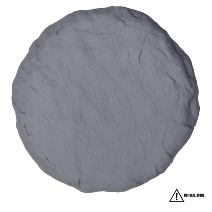 Ei Circular 15.5” Stepping Stones with Ground Stakes - Home or Garden Step Stones for Outdoor Walkway or Pathway Pavers - Resin Material (4, Light Grey Stone)