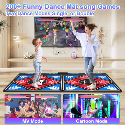 YRPRSODF Dance Mat for Kids and Adults,Double Dance Mats with Camera,Electronic Dance Pad for TV, Dancing mat for Exercise,Plug& Play Game for Kids,Gifts for Girls Boys Ages 3+