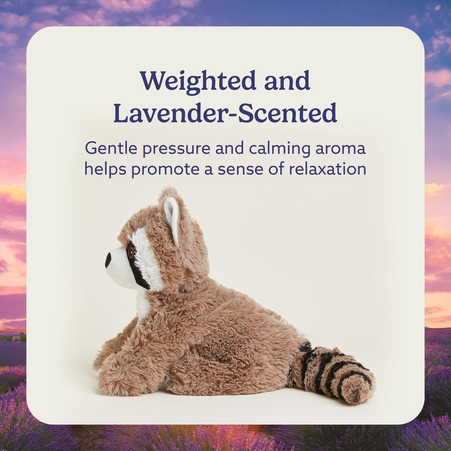 warmies Microwavable & Weighted Stuffed Animals, Raccoon - Heated Stuffed Animal Plushie for Warmth & Comfort - Cute Soft Plush Toys for Adults & Children (Boys, Girls, Babies & Toddlers)