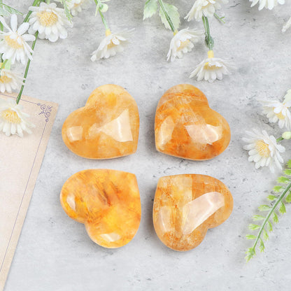 Artistone 2 Inch Citrine Crystal Heart Healing Crystals Heart Stones Polished Pocket Love Gemstones Chakra Balancing Meditation Massage Gift