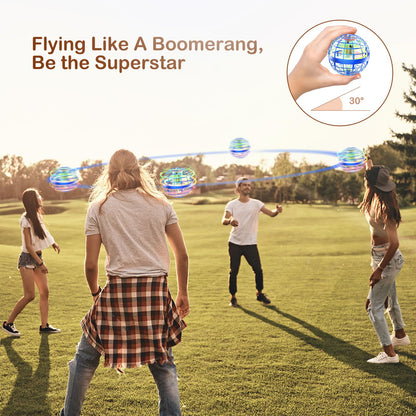 Fesbt Flying Orb Ball 2025 Boomerang Hover Ball Galatic Fidget Spinner Mini Drone Cool Toys Birthday Gift Ideas for 6 7 8 9 10+ Year Old Boys Girls Teens Indoor Outdoor(Blue) (Blue)