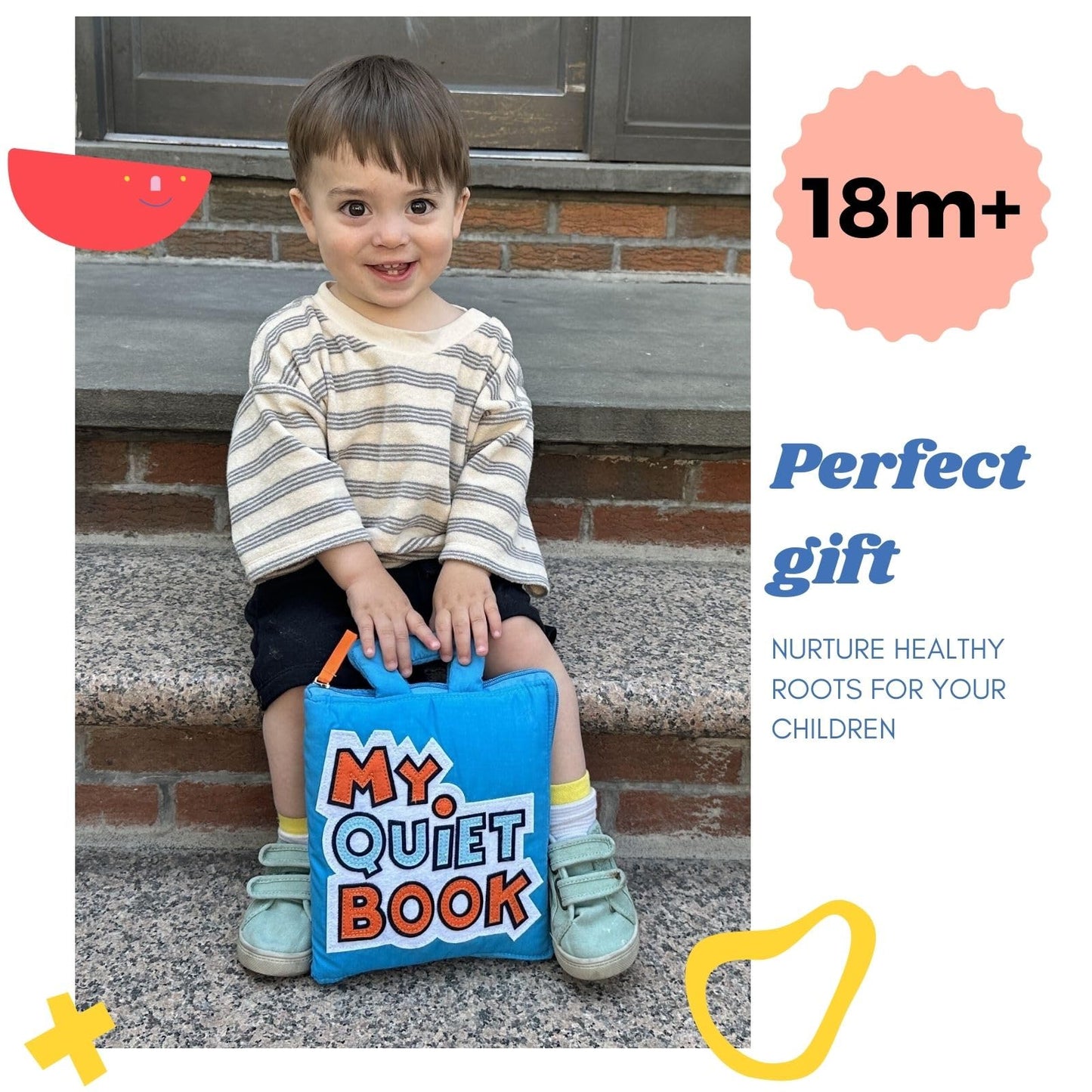 BAVY My Quiet Book - Toddler Travel Essential, Car Plane Activity Books, Montessori Busy Board Book, Airplane Toys for Toddlers 1-3, Gifts for 1 2 3 4 Year Old Girl, Birthday Gifts Toys Age 2-4