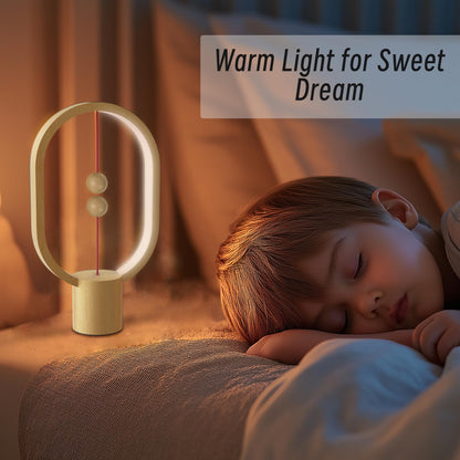 Xhope4u Bedroom Lamps - Mini Balance Lamps, Birthday Gifts, Bedside and Nightstand Lights, Plug-in Night Lights with Magnetic Base for Home, Office, and College Dorm (Wood Color)