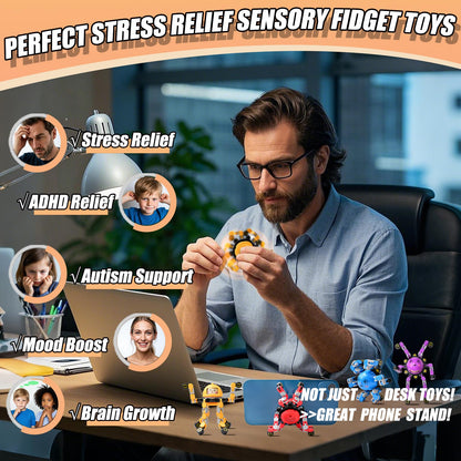 Vipctery Travel Toys Fidget Spinners Fidget Toys For Kids Teens Road Trip Travel Activities Essential Sensory Toys With Autism Adhd Party Favors Birthday Gifts For Boy Girl Easter Basket Stuffers 4Pcs