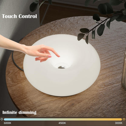 MIXL - Creative Design White Donut Lamp, Plug-in Wall Sconse Or Table Lamp Dual Use Atmosphere Lamp, Modern Infinitely Dimmable White Wall Lamp Desk Light for Corridor, Bedsided Or Warm Decoration