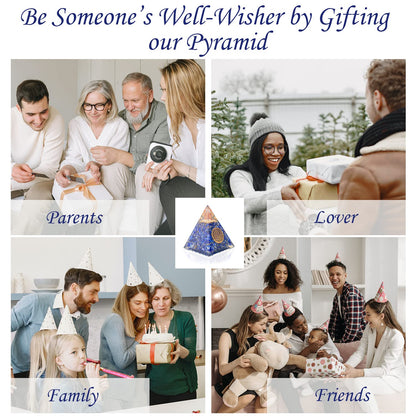 Orgone Pyramid of Success – Lapis Lazuli Orgonite for Honesty, Self-Awareness, Chakra Balancing, Meditation, Reiki Healing, EMF Protection & Positive Energy Enhancement
