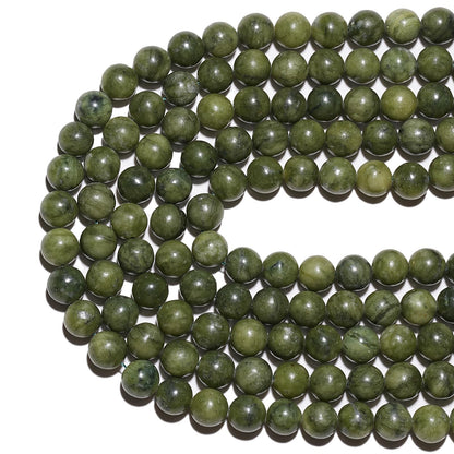 10mm Natural Taiwan Jade Gemstone Beads Polished Round Smooth Stone Beads for Bracelets Jewelry Making 15inch Loose Beads