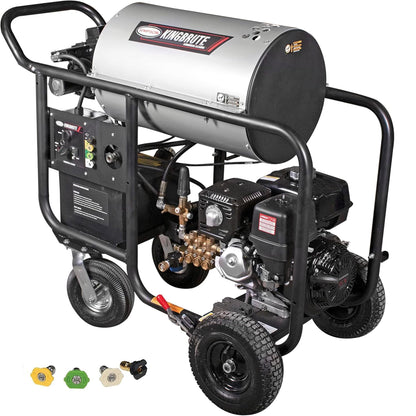 Simpson Cleaning 4000 PSI Gas Pressure Washer, 4.0 GPM Power Washer for Hot Water Use, Honda GX390 Engine, 50-Foot Steel-Braided Insulated Hose, King Brute, 49-State (KB65133)