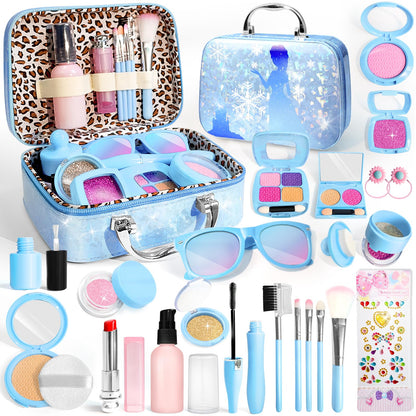 INNOCHEER Pretend Makeup for Toddlers, Fake Play Makeup for Little Girls, Frozen Toy Makeup Set for Girls, Birthday Christmas Princess Gifts Toddler Girl Toys Age 3 4 5 6 7 8 (Not Real Makeup)