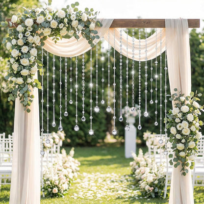 Soulchen 24 Pcs 40 Inch Clear Acrylic Crystal Garland Strands Large Hanging Chandelier Bead Chain String Wedding Icicle Drop Ornaments for Wedding Party Decor