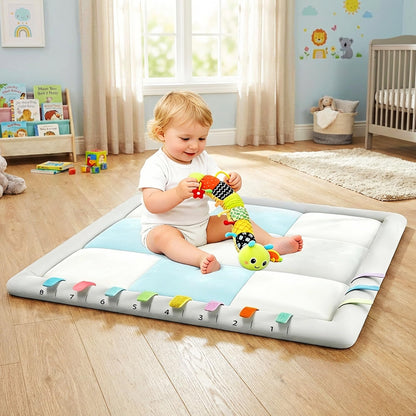 Kidmoze Baby Gym, with 5 Detachable Toys and Baby Sensory Toy Play Gym, Promote Motor Skills & Sensory Development Mat, Newborn Infant Baby Essentials Gift.
