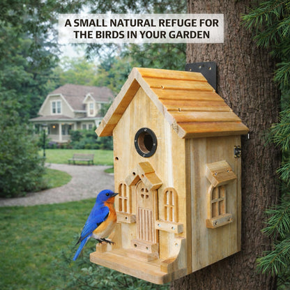 Nestingood Premium Wooden Bird House Kit – DIY Bluebird Nesting Box with 1.5 Inch Entrance, Outdoor Birdhouse Kits for Adults and Kids, Nature Craft for Garden, Backyard or Patio Projects