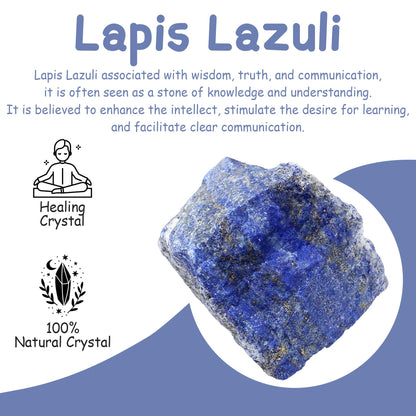 QINJIEJIE Lapis Lazuli 2PCS Natural Rough Crystal 1.8-2.2'' Rocks Bulk Large Healing Crystal Rocks Stones for Tumbling Cabbing Polishing Fountain Rocks DIY Decoration Gifts