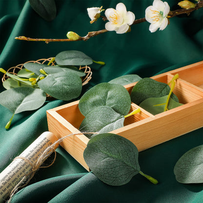 WILLBOND 400+ Pcs Eucalyptus Leaves, Fake Eucalyptus Petals Boho Wedding Table Decor Loose Greenery Confetti for Wedding Engagement Party Decoration, DIY, Baby Shower, Table, Cake(Green)