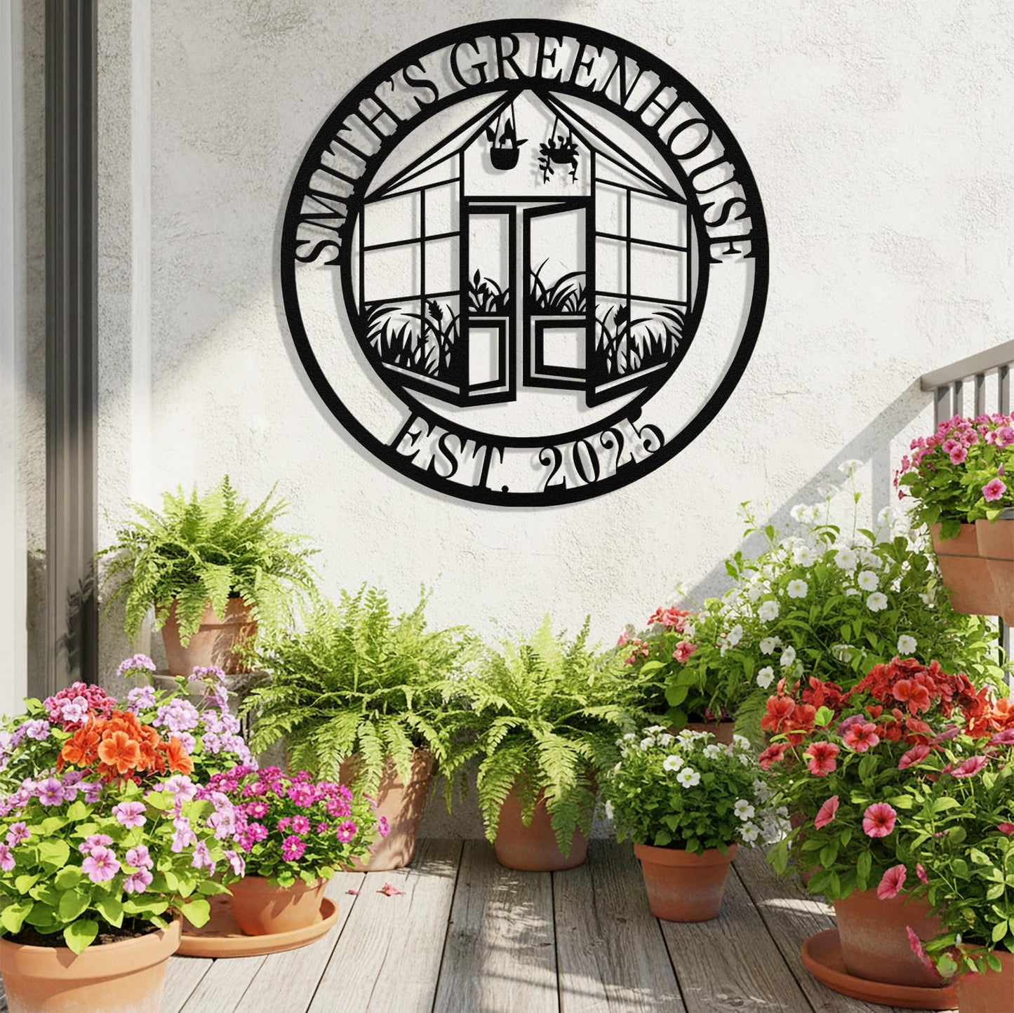 Custom Greenhouse Garden Signs, Personalized Metal Garden Signs for Outside, Customized Metal Sign Wall Decor Art for Potting Shed, Flowers Vegetable Garden Greenhouse