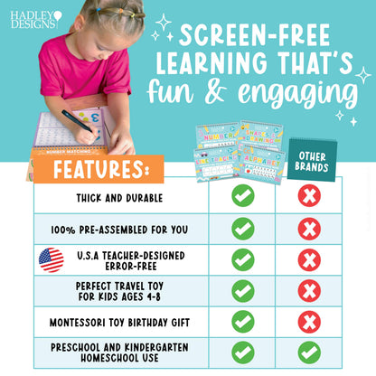 Hadley Designs Magic Grooved Writing Practice for Kids- Preschool Learning Activities, Letter Tracing for Kids Ages 3-5, Magic Book Handwriting Practice, Kindergarten Workbooks, Pre K Graduation Gifts