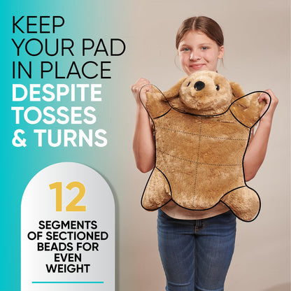 FRIENDLY CUDDLE Weighted Lap Blanket for Kids & Adults – Kids Weighted Blanket – ASD, Sensory Processing Weighted Stuffed Animals Dog Toy – Microwavable Weighted Lap Pad for Kids, 5 Lbs.