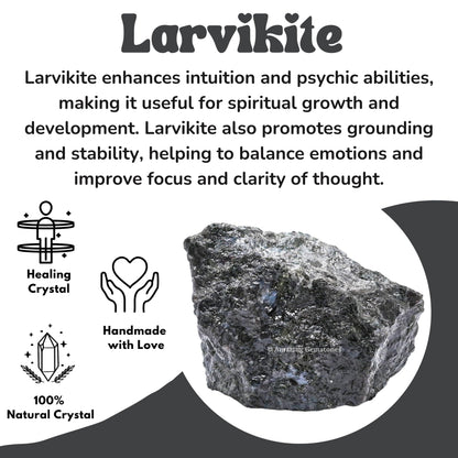 Amazing Gemstone Larvikite Raw Crystals and Healing Stones, Natural Rocks for Tumbling and DIY Raw Stones and Crystals (1 Piece)