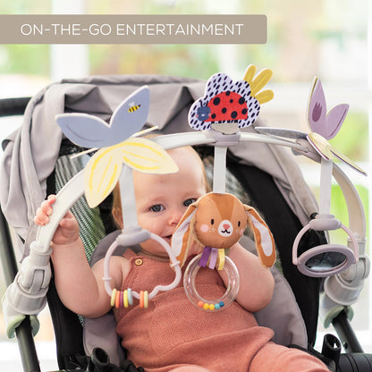 Taf Toys Baby Activity Arch, Stroller and Car Seat Toy Attachment with Rattling Beads Maze and Double-Sided Spinning Mirror, Ideal for Baby’s Fine Motor Skills Development, 0-12 Months