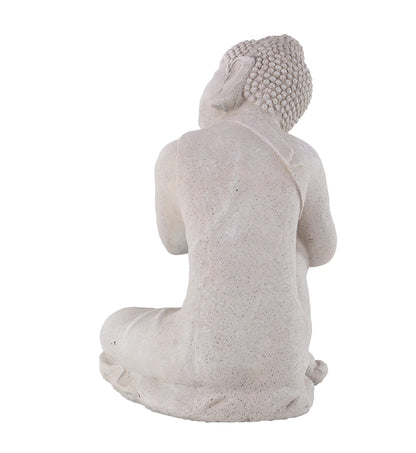Deco 79 Magnesium Oxide Buddha Decorative Garden Sculpture Indoor Outdoor Meditating Garden Statue, Outdoor Sculpture 13" x 13" x 20", Gray