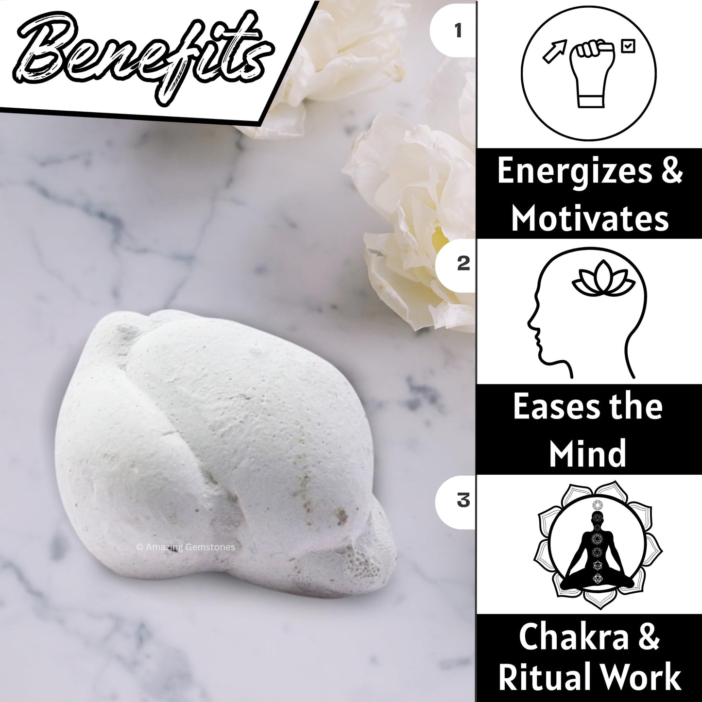 Fairy Stones Crystals and Healing Stones Mineral Specimen - Premium Menalite Goddess Gem Stones for Spiritual Growth - Healing Crystals Geodes Clusters for Meditation, Chakra Balance, and Energy (S)