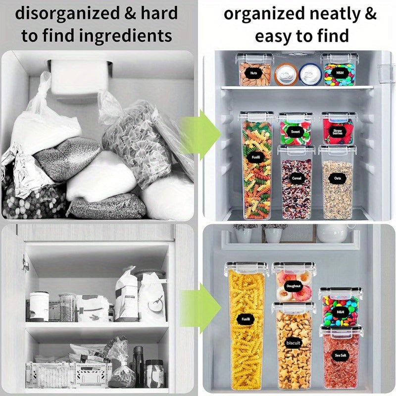 20/48/60pcs Food Storage Container Set, Fresh-Keeping Boxes, Easy-to-Secure Lids - Airtight Plastic Containers, Suitable For Pantry, Travel, Outdoor Picnics, Kitchen Organization, Comes With Labels And Marker(24/30 Lids + 24/30 Containers).