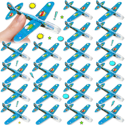 Skylety 50 Pcs Comics Foam Gliders Airplane Toys for Kids, Foam Paper Airplane, Comics Birthday Party Favors Goodie Bag Stuffers Outdoor Flying Toys Bulk Prizes for Kids Classroom